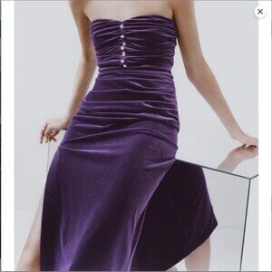 NWT Zara Purple Draped Velvet Skirt Size M NEW WITH TAG!